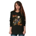 thumbnail image 3 of Biker Betty Boop Flaming Motorcycle Women's Long Sleeve T Shirt Brisco Brands S, 3 of 5