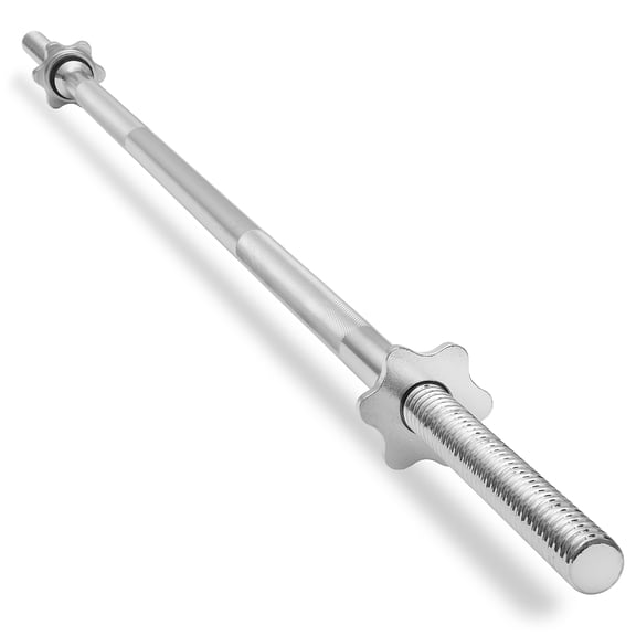 Philosophy Gym 5 FT Standard Barbell, Threaded 1" Straight Bar with Star Collars, 300lb Capacity, Chrome