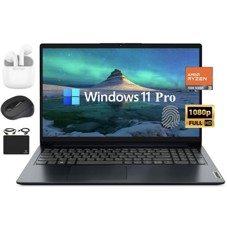 Lenovo IdeaPad Laptop 2024 Flagship, 15.6" FHD Display, AMD Ryzen 3 7320U (4 Cores, Upto 4.1GHz), 8GB LPDDR5, 512GB SSD, Radeon Graphics, Webcam, Fingerprint, Wi-Fi 6, Win 11 Pro  HubxcelAccessory