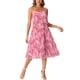 thumbnail image 1 of Vestido Floral Plisado Inspire Chic para Mujeres, Vestidos de Tirantes Espagueti con Volantes, Rosa XL, 1 of 6