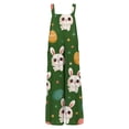 thumbnail image 4 of Fgvctg Easter Womens Jumpsuit Wide Leg Pant Easter Eggs Spaghetti Straps Dressy Bunny Print Jumpsuit Sleeveless Bib Overalls Spring Romper Clothes With Pockets Dark Green L, 4 of 5
