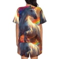 thumbnail image 3 of Picia Rainbow Sunset Cloud White Horse Pajamas Sets for Women Soft Short-Sleeved Pjs with Lounge Shorts Two Piece Sleepwear-XX-Large, 3 of 9