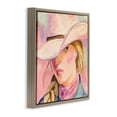 thumbnail image 4 of Pastel Cowgirl Gaze Beneath Hat Brown Framed Floater Canvas Wall Art, design by Kim Allen, 4 of 10