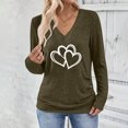 thumbnail image 4 of Wensltd V-Neck Pullover Long Sleeve Top for Women Relaxed Fit Daily Wear Comfy Fashion Spring Autumn Basic Blouse Pink, 4 of 8