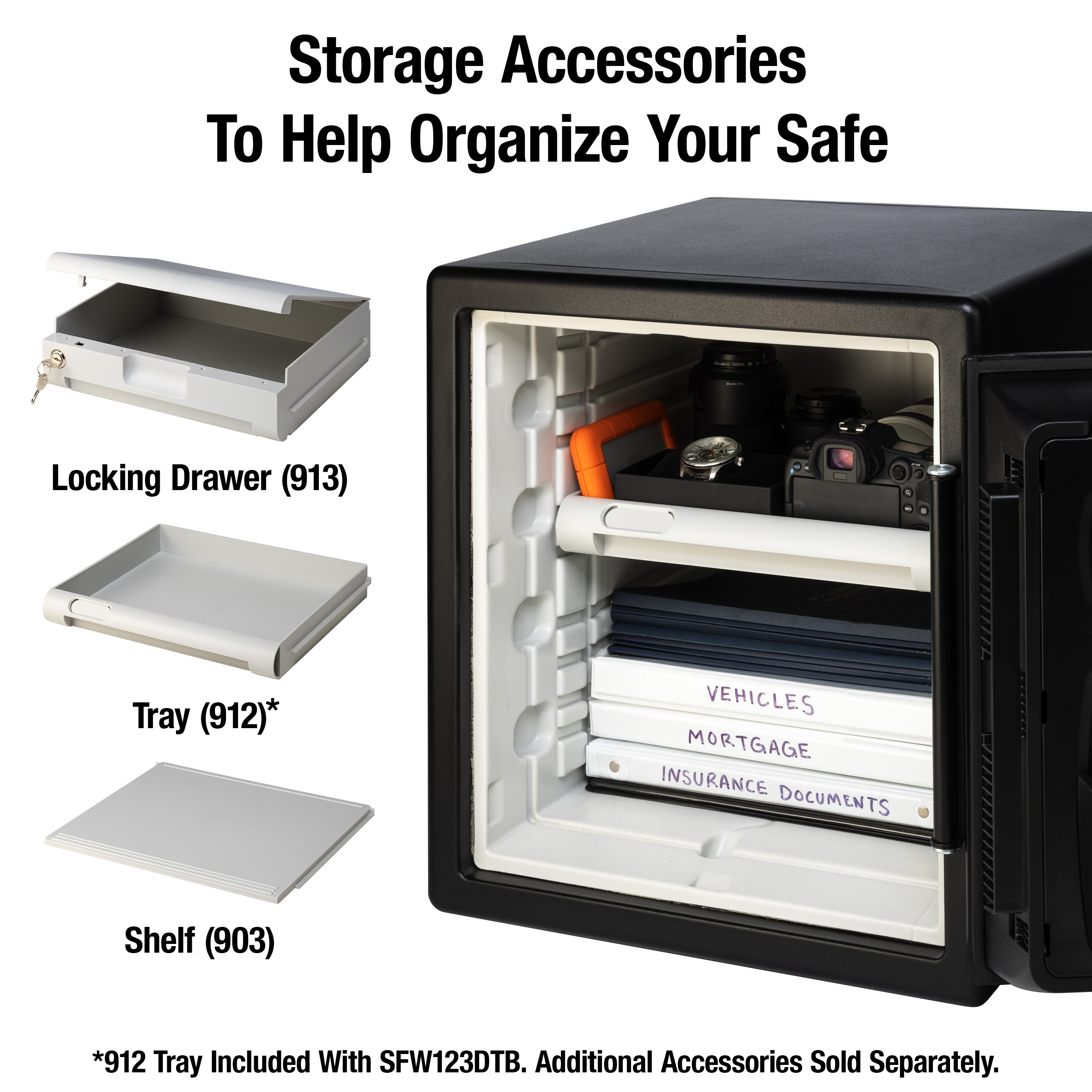 SentrySafe SFW123DTB Fire-Resistant and Water-Resistant Safe with Combination Lock, 1.23 cu. ft. - image 3 of 8