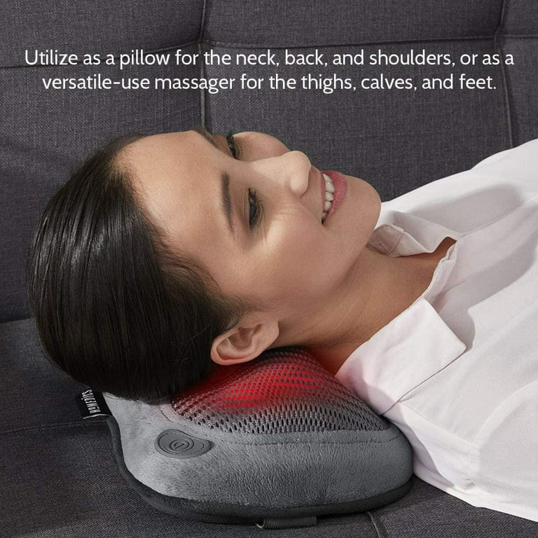 ALLJOY Cordless Shiatsu Neck and Back Massager with Soothing Heat,  Rechargeable 3D Kneading Massage Pillow for Muscle Pain Relief, Use  Unplugged, Detachable Cover