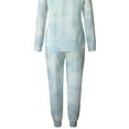 thumbnail image 5 of Pyjama Teinture sur Nœuds pour Femmes Ensemble Deux Pièces Col Rond Manches Longues, 5 of 5