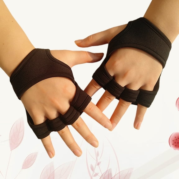 SEWOART Mens Fingerless Gloves Gym Gloves Black Silicone Wrist Support 1 Pair