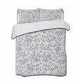 thumbnail image 2 of Farmhouse Flower Full Size Down Alternative Comforter, Lightweight Comforter Quilt Bedding Set with Pillow Shams Botanical Vintage Light Blue Leaf All Seasons Bed Comforter Duvet Insert 78"x90", 2 of 7