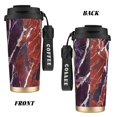 thumbnail image 2 of Stainless Steel Coffee Cup 7.7×2.6×3.5in Tapered Design Nylon Woven Wrist Strap Portable Durable Cup Bottom With Non-Slip Sticker Mediumvioletred Marble_2, 2 of 8