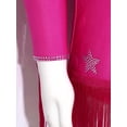thumbnail image 6 of Aiihoo Kids Girls Tassel Jazz Dance Outfits Fringe Sequin Tops Skirt with Built-in Shorts And Oversleeves Western Cowgirl Wear Hot Pink 14, 6 of 7