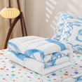 thumbnail image 5 of Erosebridal Letter S Zipper Twin Comforter Sets with Fitted Sheet and 2 Pillowcases, Kawaii Ribbon Zipper Bedding Set, Stars Reversible, Baby Blue, Stars Reversible, 5 of 7