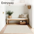 thumbnail image 3 of ODIKA 5'x7' Machine Washable Non-Slip Area Rug, Scandinavian Minimalist Basketweave Artisan Creation High Traffic Rug with Pad, Ivory, 600878, 3 of 8