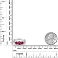 thumbnail image 4 of Gem Stone King 2.97 Ct Oval Red Created Ruby 925 Sterling Silver Moissanite Ring (Size 5), 4 of 4