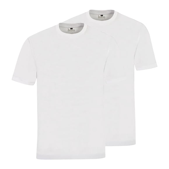 hajo Camiseta de hombre, pack de 2 - Básica, manga corta, cuello redondo, algodón, uni Blanco 2XL (XX-Large)