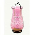 thumbnail image 2 of Pink Etched Egyptian Blown Glass Candle Holder Oil Burner Lantern Made Egypt, 2 of 2