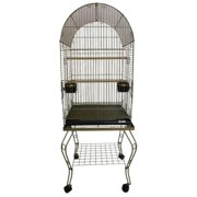 YLM Group 600AGOLD 20 in. Dome Top Parrot Cage With Stand, Gold