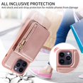 thumbnail image 4 of Crossbody Wallet Case for iPhone 16 Pro Max with Card Holder, RFID-Blocking Phone Case with Zipper Purse Shoulder Strap Lanyard Magnetic Clasp Flip Cover for iPhone 16 Pro Max, Rosegold, 4 of 9