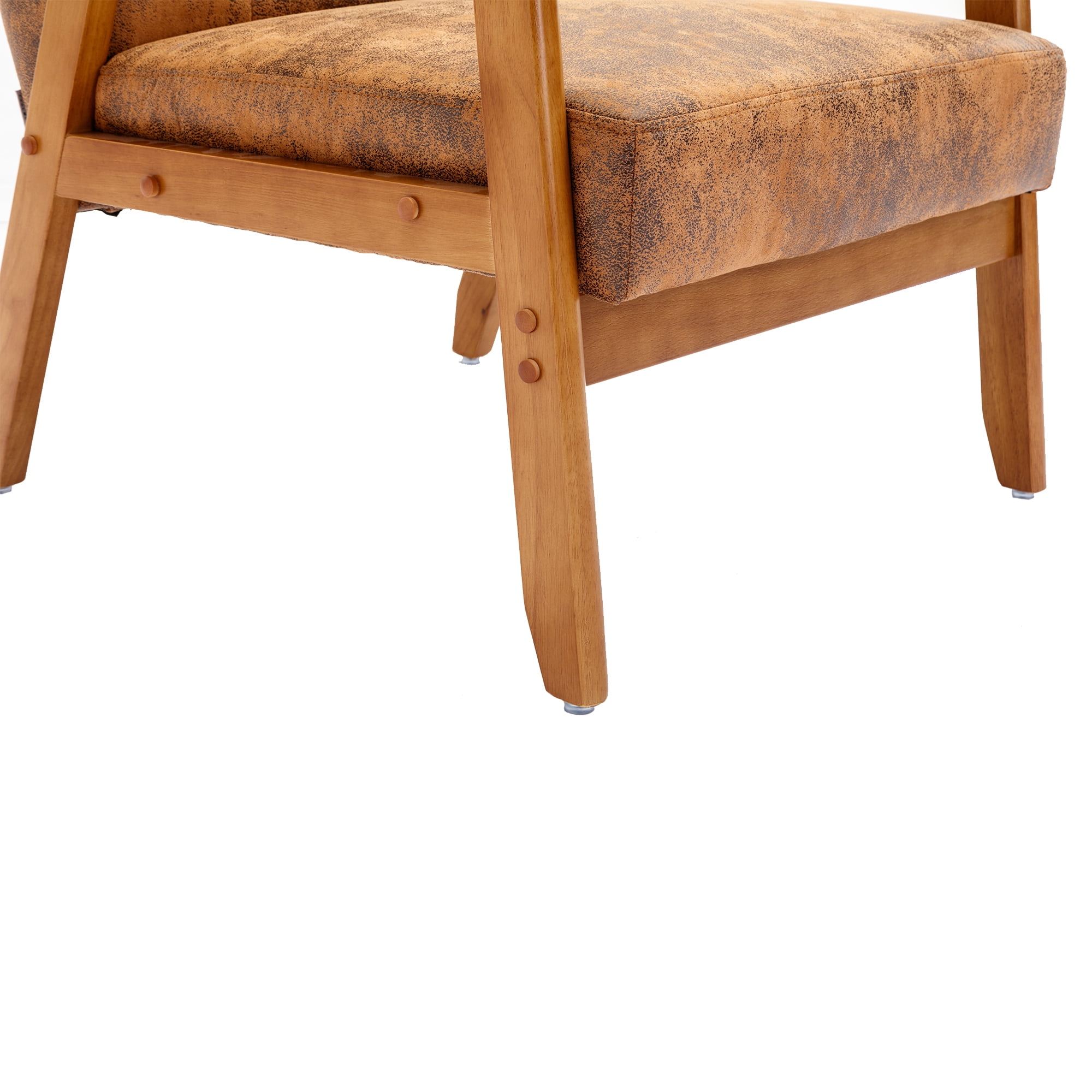 Ufurpie Set of 2 Accent Chairs with Side Table,Mid Century Modern Accent Chair,Armchair for Living Room, Bedroom,Office,Brown
