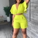 thumbnail image 4 of Puntoco Top de manga corta con cuello en V y volantes para mujer, pantalones cortos informales, trajes de verano de talla grande para mujer Puntoco Puntoco-4283, 4 of 9