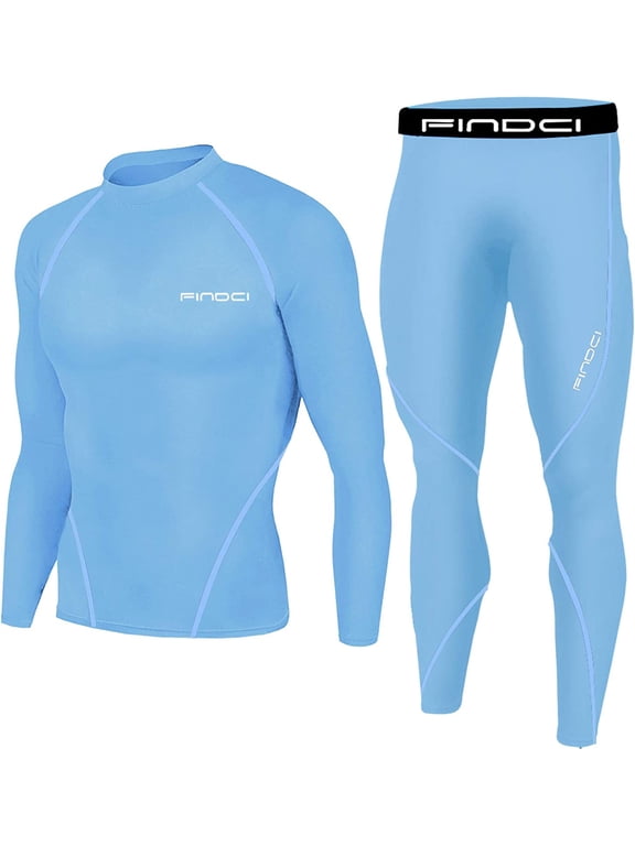 Men's Sports Running Set Compression Shirt + Pants Skin-Tight Long Sleeves Quick Dry Fitness Tracksuit Gym Yoga Suits