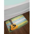 thumbnail image 2 of Music Bath Mat, Acoustic Guitar on Colorful Painted Aged Wooden Planks Rustic Country Design Print, Non-Slip Plush Mat Bathroom Kitchen Laundry Room Decor, 29.5 X 17.5 Inches, Multicolor, Ambesonne, 2 of 2