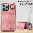 thumbnail image 2 of Case for iPhone 13 Pro Max, PU Leather 3 Card Slots with Finger Ring Holder Shockproof Phone Case, 2 of 15
