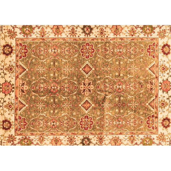 Ahgly Company Indoor Rectangle Oriental Orange Traditional Area Rugs, 5' x 8'