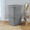 thumbnail image 3 of Sterilite 68 Liter Tote, Plastic Storage Bin with Snap-on Lid, Stackable, Gray, 3 of 8
