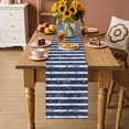 thumbnail image 2 of Nautical Striped Table Runner 48 Inches, Summer Coastal Ocean Navy Blue White Bed Runner Dresser Scarves Tabletop for Indoor Outdoor Parties/Ceremony/Banquet, 13" x 48", 2 of 9