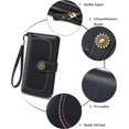 thumbnail image 3 of Wolfrail Women Wallet Large Capacity Leather Wallet Blocking Zip Around Purse, 3 of 5
