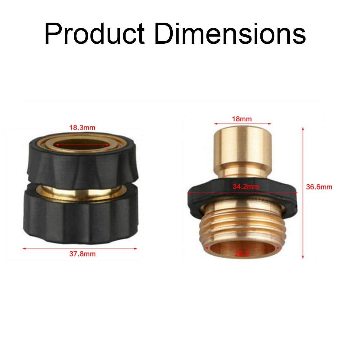 3/4 Inch Garden Hose Quick Connect Fittings, Leak-Proof Heavy Duty Adapter Set for Outdoor Watering