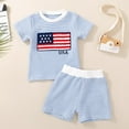 thumbnail image 4 of UAYOTSE Toddler Baby Boy Summer Clothes Truck Print Short Sleeve Top T - shirt and Shorts 2 Piece Summer Outfits Set baby boys under $5(2-3 Years,Light Blue), 4 of 6