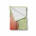 thumbnail image 2 of Tulip Soft Flannel Fleece Throw Blanket, Grunge Style Background with Romantic Flower Hand Drawn Nature Sketch, Cozy Plush for Indoor and Outdoor Use, 60" x 80", Pale Green Coral Yellow, by Ambesonne, 2 of 6
