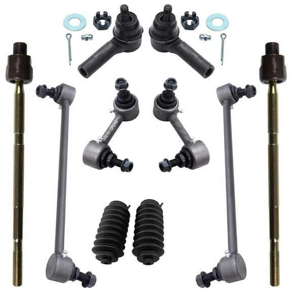 Detroit Axle - 10pc Suspension Kit for 2007-2011 Honda CR-V 2008 2009 2010 4 Front and Rear Sway Bars 4 Front Inner Outer Tie Rods 2 Boots Replacement