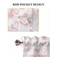 thumbnail image 6 of Valentine's Day 2 Panel Kitchen Curtains for Windows, Valentines Pink Love Heart Romantic Bathroom Privacy Curtain, Home Décor Window Treatment for Bedroom/Living Room 55"x45", 6 of 6