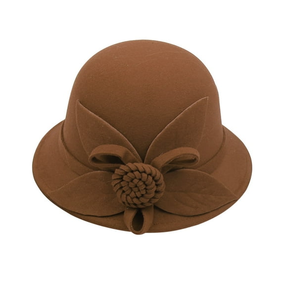 Clearance Sale! Clearance! Baberdicy Women's Autumn and Winter Flowers Round Top Casual Fisherman's Basin Cap Small Bowler Hat Em