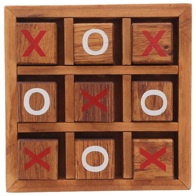 Juego de mesa de madera Tres en raya para padres e hijos: juego de inteligencia y ocio.