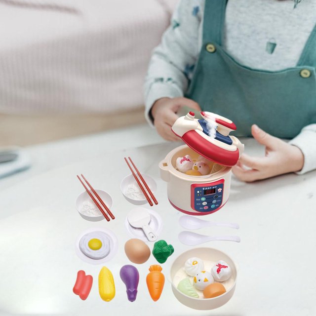 Cocina portátil Playset Interative Food Pretend set Utensilios de cocina Pasteles Olla Juguete para Niñas Baoblaze juego de cocina