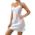 thumbnail image 2 of Ohufall Lace Nightgown for Women Fashion Printed Sleeveless Sleepshirts Homewear Breathable Backless Mini Dress, 2 of 5