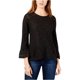 thumbnail image 1 of Blusa tipo jersey Lucky Brand con ribete de encaje para mujer negra pequeña, 1 of 2