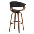 thumbnail image 7 of Set of 2 Aldis Brown Faux Leather Bar Stool with Black Metal Legs and Decorative Zipper, 7 of 7