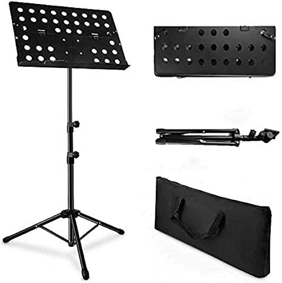Metal Adjustable Foldable Music Sheet Stand with Carry Bag by Micro Trader