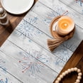 thumbnail image 3 of Independence Day Table Runner 70 Inches, Funny Dogs Red Blue Balloons Gray Wood Bed Runner Dresser Scarves Tabletop for Indoor Outdoor Parties/Ceremony/Banquet, 13" x 70", 3 of 9