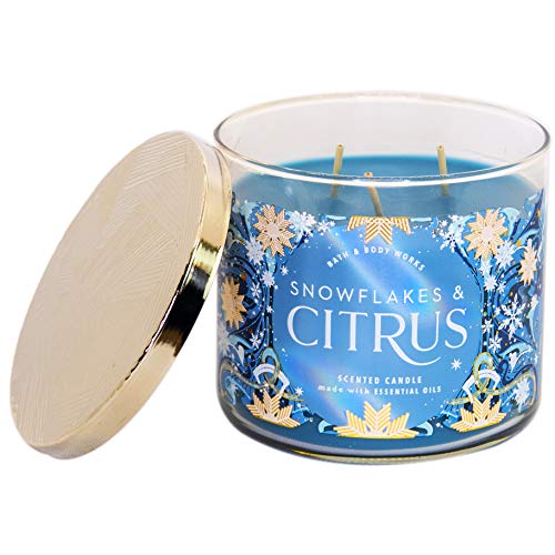 Bath and body works snowflakes and citrus candle