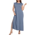 thumbnail image 2 of Cueply Women's Plus Size Maxi Dresses Casual Split Long Sleeveless Dress for Women with Pockets, 2 of 7