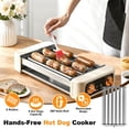 thumbnail image 5 of 3 In 1 Electric Hot Dog Roller Machine with Grill & Griddle 6-Roller Hot Dog Cooker Smokeless Non-Stick Indoor Outdoor with 3 Temp Levels for BBQ Sausages Skewers Burgers Vegetables, 5 of 17