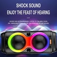 thumbnail image 4 of Altavoz TWS 5.2 con Doble Bocina de 4", Sonido Estéreo Potente, Micrófono con Cable, Reproductor USB, Batería Recargable 1200mAh, Portátil para Interior y Exterior, 4 of 6