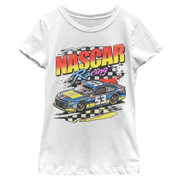 Girls NASCAR Retro Racing Car Number 53 T Shirt