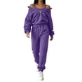 thumbnail image 2 of JOANKDMI Sweatsuits Women 2 piece Outfit Casual Zip Up Hoodie Sweatshirt and Long Jogger Pants Set Oversized Tracksuit Fall Lounge Activewear Streetwear, 2 of 8